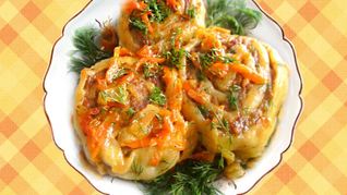 Рецепт Ленивых пельменей с тыквой и фаршем