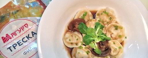 Шаг 18: пельменей с рыбой и белыми грибами