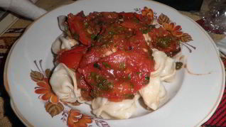 Рецепт Пельменей с томатным соусом