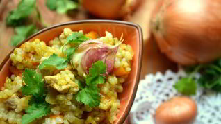 Рецепт Легкого южного плова с зирой и курагой