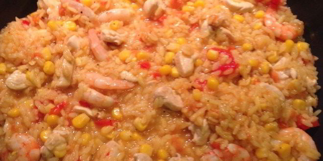 Рецепт паэльи с креветками