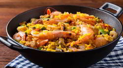 Рецепт Паэльи с курицей и креветками