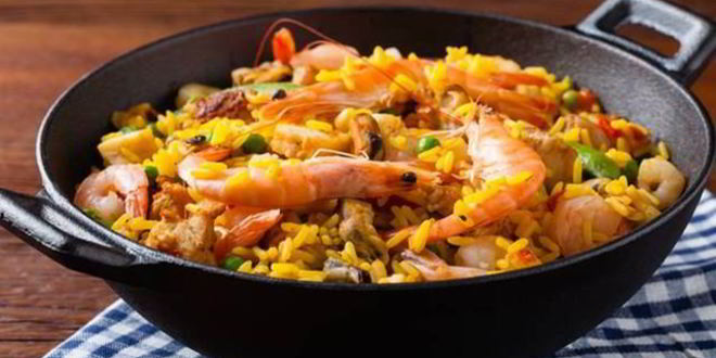 Рецепт паэльи с курицей и креветками