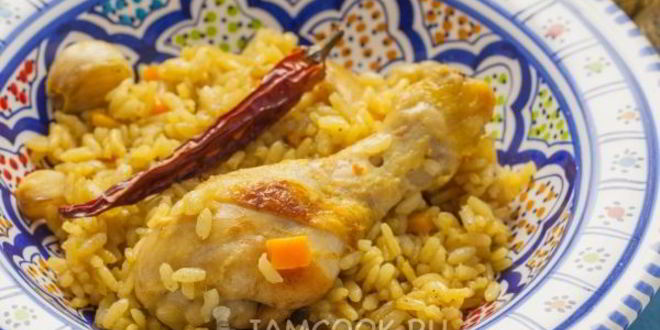 Рецепт плова из курицы на сковороде