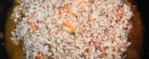 Шаг 5: плова на плите в казане из курицы