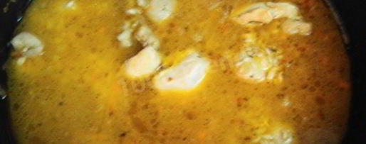 Шаг 6: плова на плите в казане из курицы