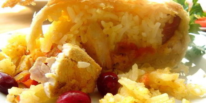 Рецепт плова в слоеном тесте