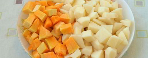 Шаг 1: пюре из тыквы и картофеля