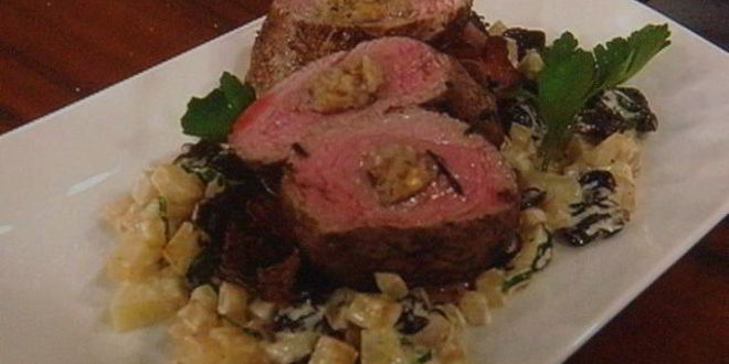 Рецепт филе теленка фаршированное маслом грецкого ореха с рагу из кольраби