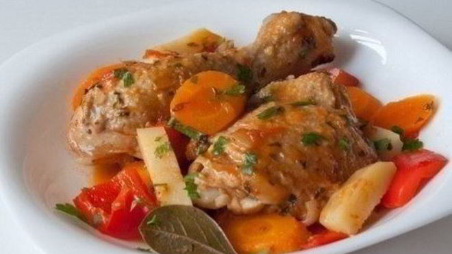 Рецепт Фрикасе по-креольски из курицы в томатном соусе