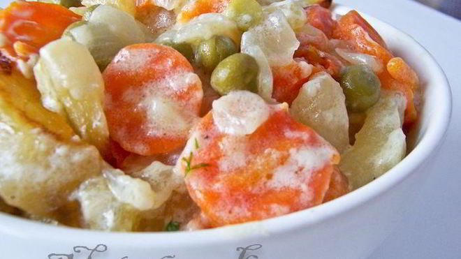 Рецепт Овощного рагу под белым соусом Аллеманд