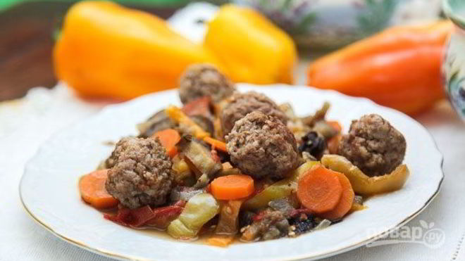 Рецепт Овощного рагу с фрикадельками