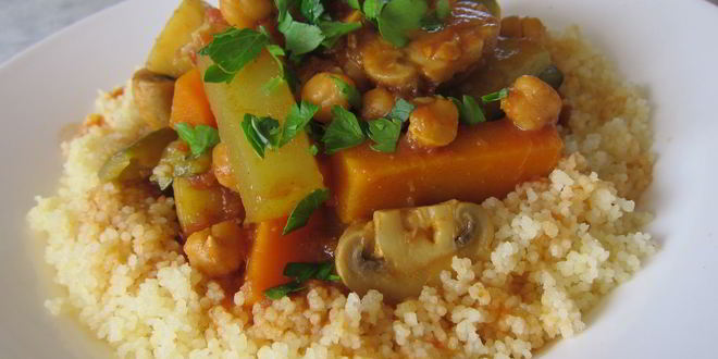Рецепт овощного рагу с грибами и кускусом