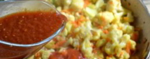 Шаг 6: овощного рагу с цветной капустой и кабачками