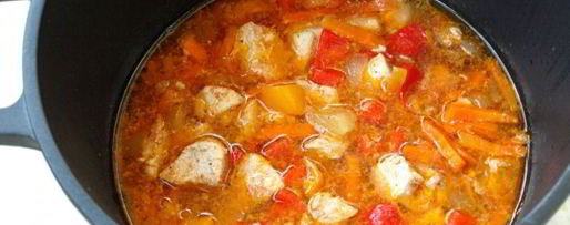 Шаг 5: рагу из индейки с овощами в казане