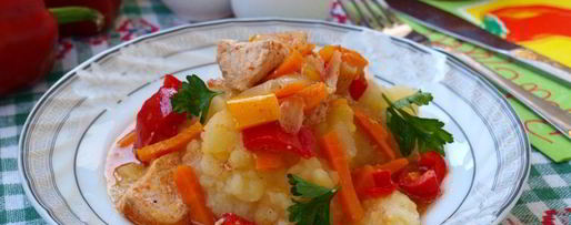 Шаг 6: рагу из индейки с овощами в казане