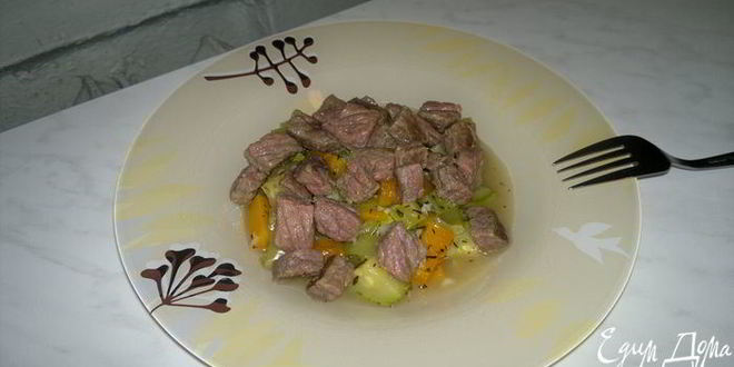 Рецепт рагу из молодых овощей и говядины