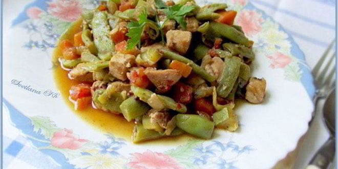 Рецепт рагу из стручковой фасоли и курицы