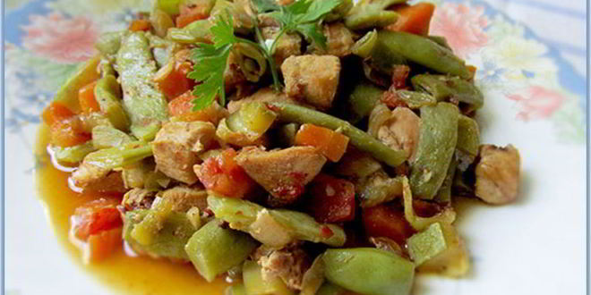 Рецепт рагу из стручковой фасоли и курицы