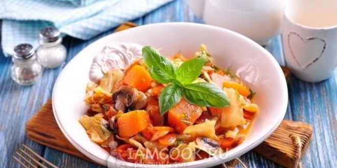 Рецепт рагу из тыквы с овощами
