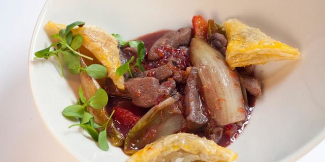 Рецепт рагу из утки с апельсинами и слоеные закуски