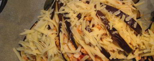 Шаг 6: веера из баклажана с куриным рагу