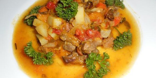 Рецепт запеченной тыквы, фаршированной рагу с говядиной