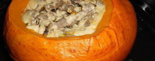 Шаг 9: запеченной тыквы, фаршированной рагу с говядиной