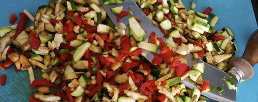 Шаг 1: рататуя с курицей