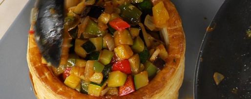 Шаг 3: рататуя в корзинке