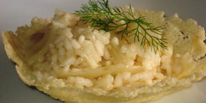 Рецепт ризотто с фенхелем в сырных корзиночках