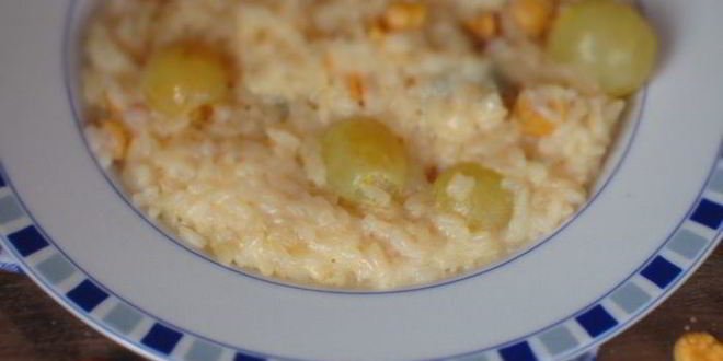 Рецепт ризотто с горгонзолой и виноградом