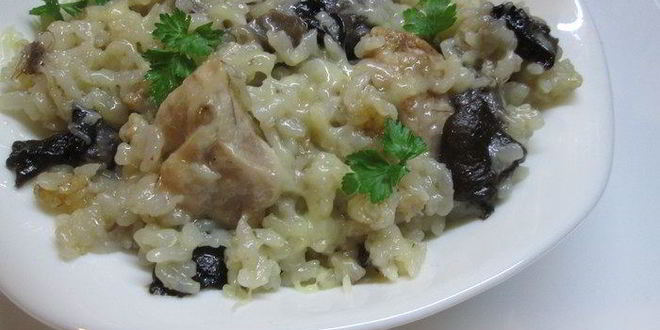 Рецепт ризотто с грибами и курицей