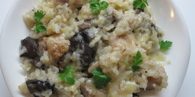 Рецепт ризотто с грибами и курицей