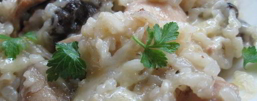 Шаг 2: ризотто с грибами и курицей