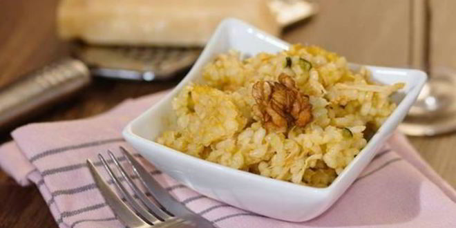 Рецепт ризотто с индейкой и орехами