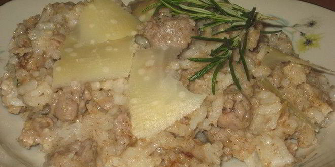 Рецепт ризотто с корицей и колбасками