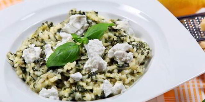 Рецепт ризотто с козьим сыром