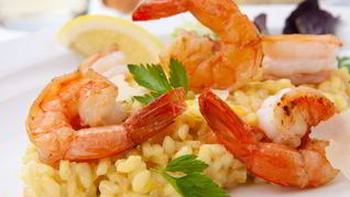 Рецепт Ризотто с креветками и козьим сыром