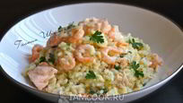 Рецепт Ризотто с креветками и семгой