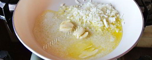 Шаг 2: ризотто с креветками и семгой