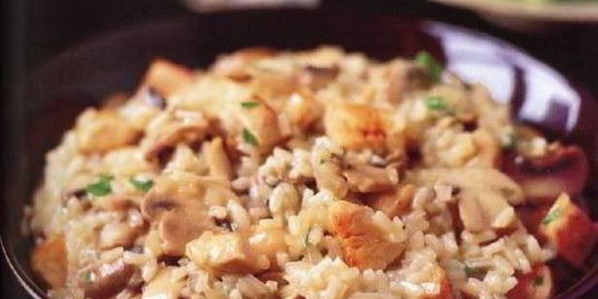 Рецепт ризотто с курицей и грибами