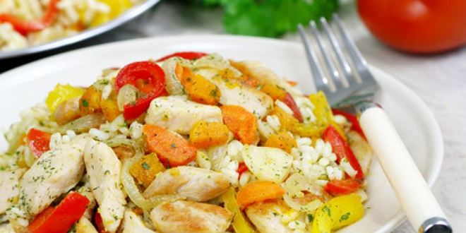 Рецепт ризотто с курицей и овощами