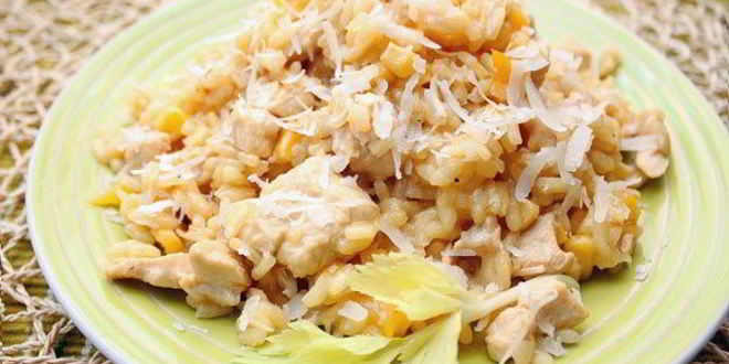 Рецепт ризотто с курицей и соевым соусом