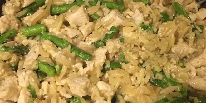 Рецепт ризотто с курицей и спаржей