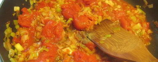 Шаг 4: ризотто с луком-пореем и помидорами