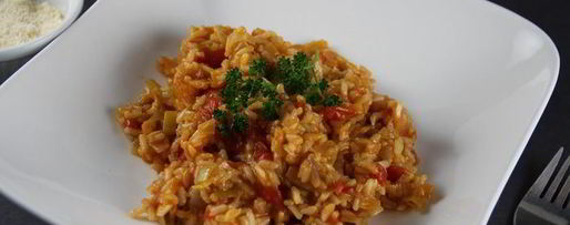 Шаг 6: ризотто с луком-пореем и помидорами