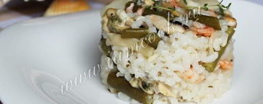 Шаг 13: ризотто с морепродуктами и стручковой фасолью