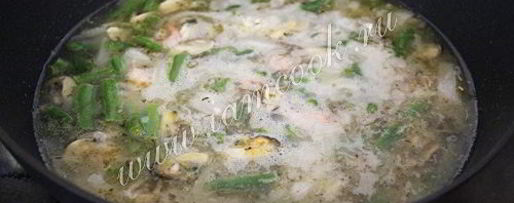 Шаг 8: ризотто с морепродуктами и стручковой фасолью