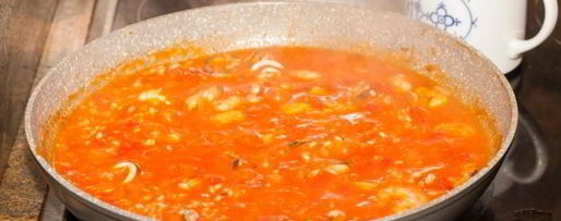 Шаг 9: ризотто с морепродуктами в томатном соусе